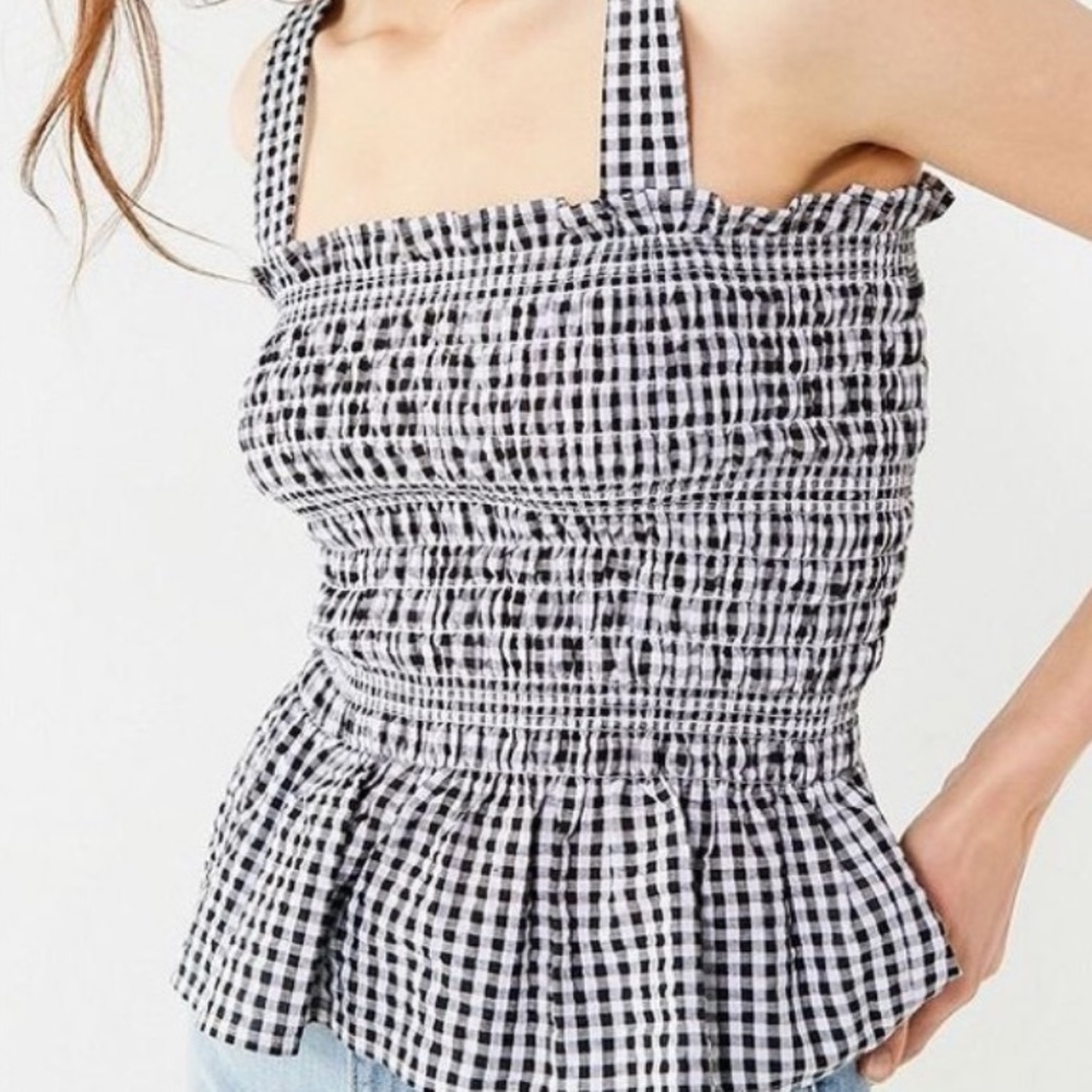 🌿Urban Outfitters Smocked Gingham Top